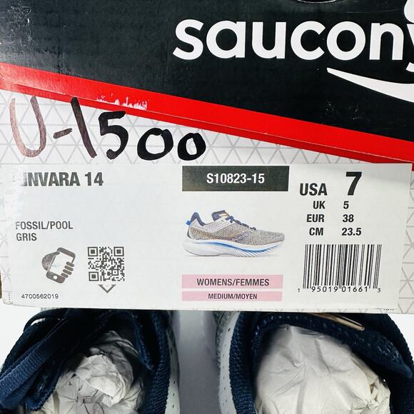 Saucony Kinvara 14 ‘Fossil/Pool’ Gray S10823-15 Women’s Running Shoes Size 7 - Picture 8 of 8